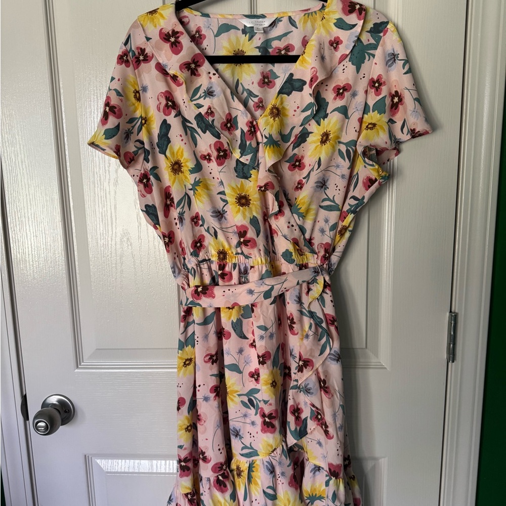 LC Lauren Conrad Pink Floral Dress